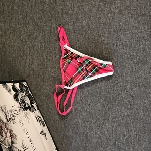 PINK Holiday plaid v string small